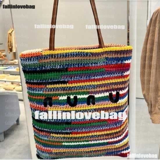 Designer Rainbow Raffia Bag Crochet Tote Bag New Crossbody Weave Hobo Beach Bag Summer School Handbag Shoulder Beach Travel Women Fashion Large Capacity Handbags 01