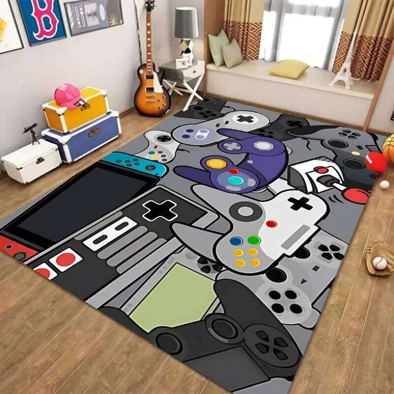 Gamer Controller Pattern for Living Room Boy Bedroom Big Area Mat Art Print Corridor Children Carpet Decoration Home W260226