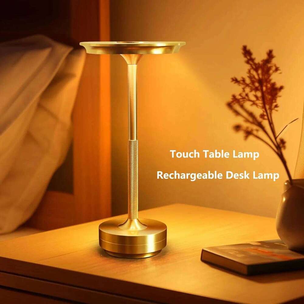 Wierless Simple LED Desk restaurant Bar Table Dimming Atmosphere Retro Portable Charging Touch USB Read Lamp H2602251