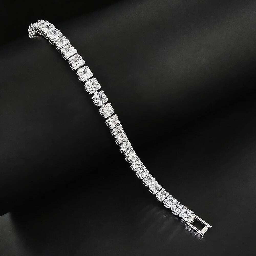 Rectangle Princess Bracelet Bangle for Women Anniversary Gift Jewelry Wholesale Moonso S8251 Z260225