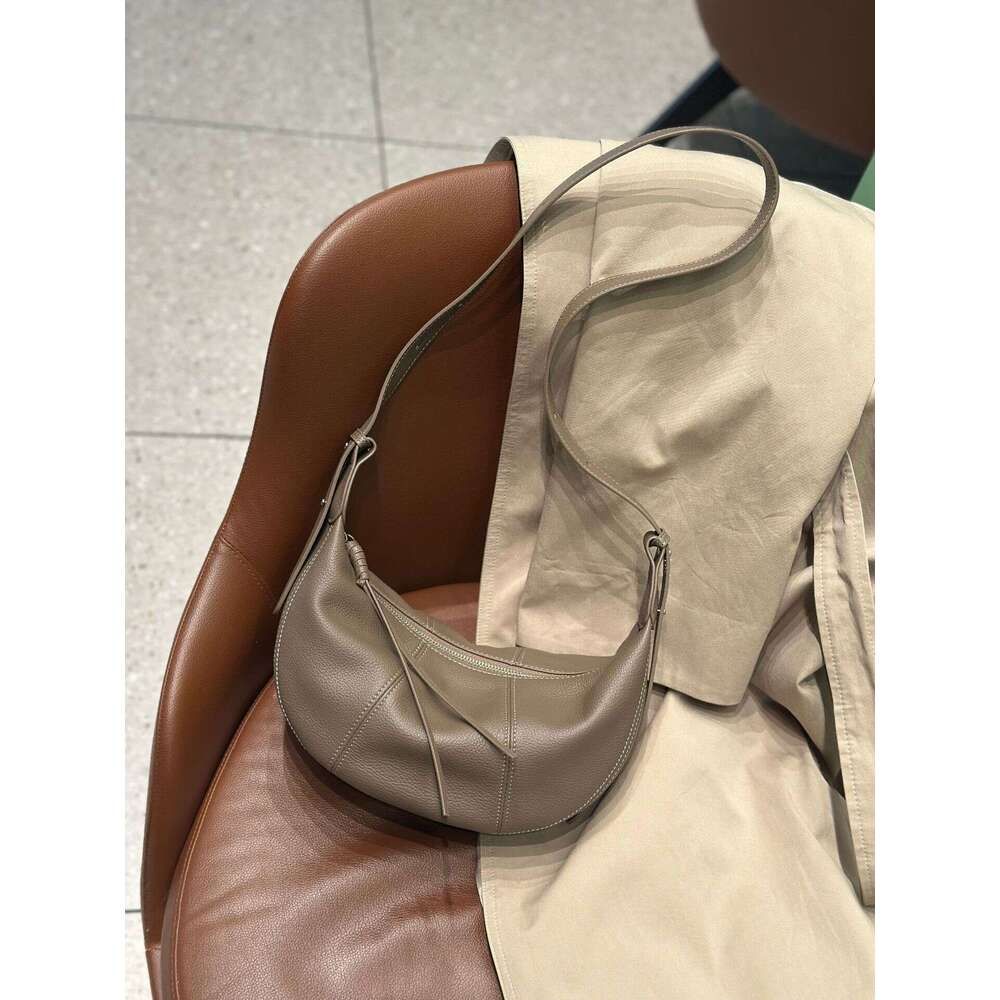 Luxury Shoulder Bags Totes Natural Distressed Top Grain Cowhide Shoulder And Crossbody High End Genuine Underarm Dumpling Bag Soft Leather Simple Wome