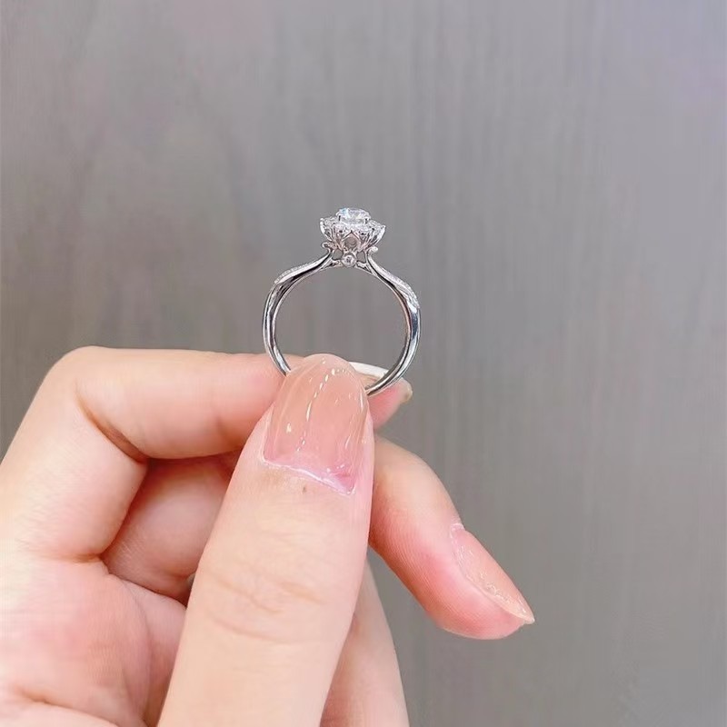 Starry Sparkling Bouquet Ring Luxury High End Statement Elegant Wedding Engagement Ring Jewelry for Her
