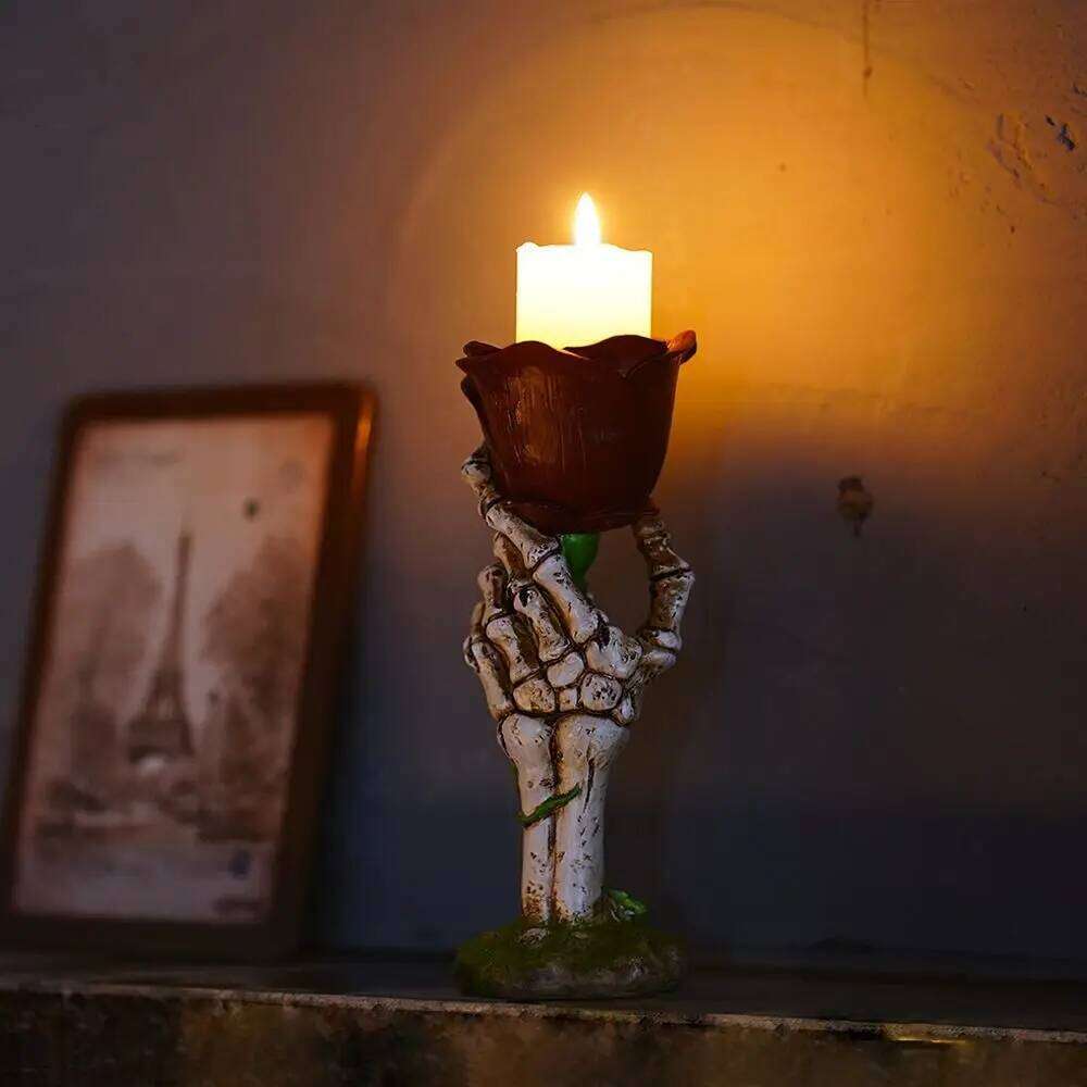 Gothic Style Skull Candle Holders Resin Skeleton Hand Ghost Festival Candlesticks Candlestick Holder W260226