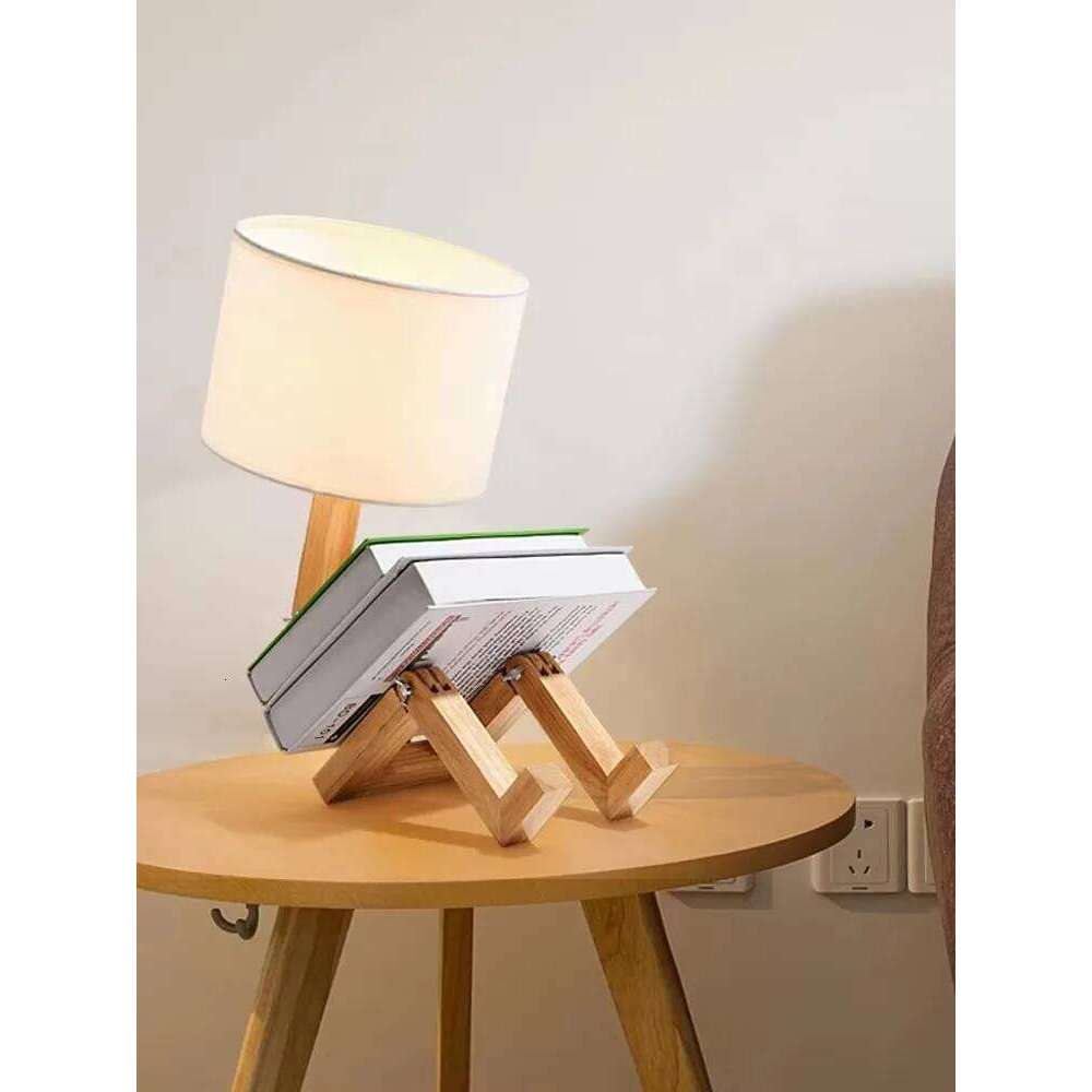 Modern Nordic LED Table Lamp Wooden Base with Fabric Shade Floor Standing Light for Bedroom Bedside Sofa Home Decor Fixtures H260225