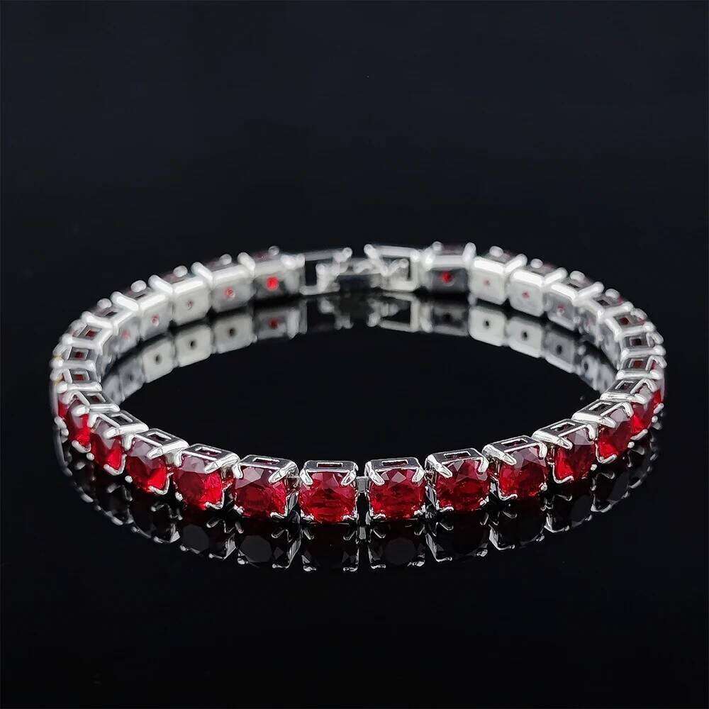 2024 New Arrival Luxury Round red color on hand Bracelet Bangle For Women Anniversary Gift Jewelry Bulk Sell S5787 Z260225