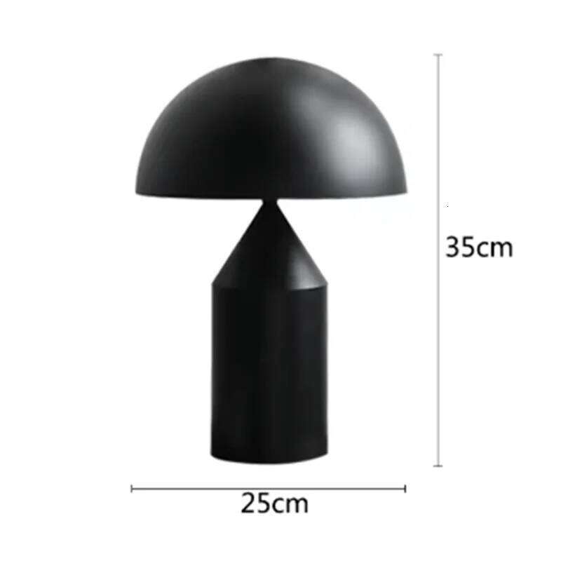A44Z-Nordic Iron Mushroom Table Three Color Light Changing E27 Interface Desk Stand Bedside Lamp EU Plug H260225