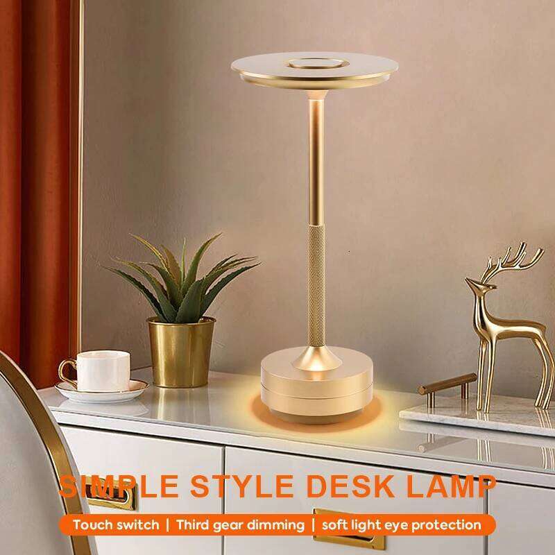 Bedroom bedside USB charging table LED top touch tri color stepless dimming desk lamp H260225