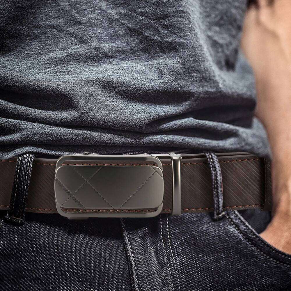 Leather Automatic Buckle Belt Fashion Alloy Belts for Men Business Luxury Designer Clothes Winter Y260225