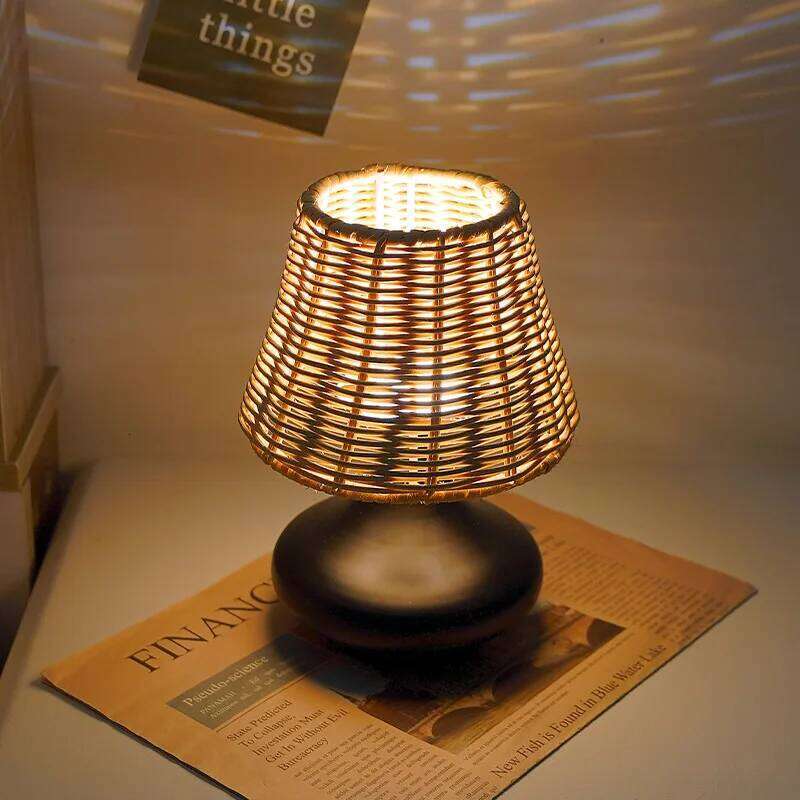 Wabi Sansi Desk Bedroom Bedside Lamp Retro Style Zen Tea Room Study Homestay Bamboo Night Pastoral Ambience Light H260225