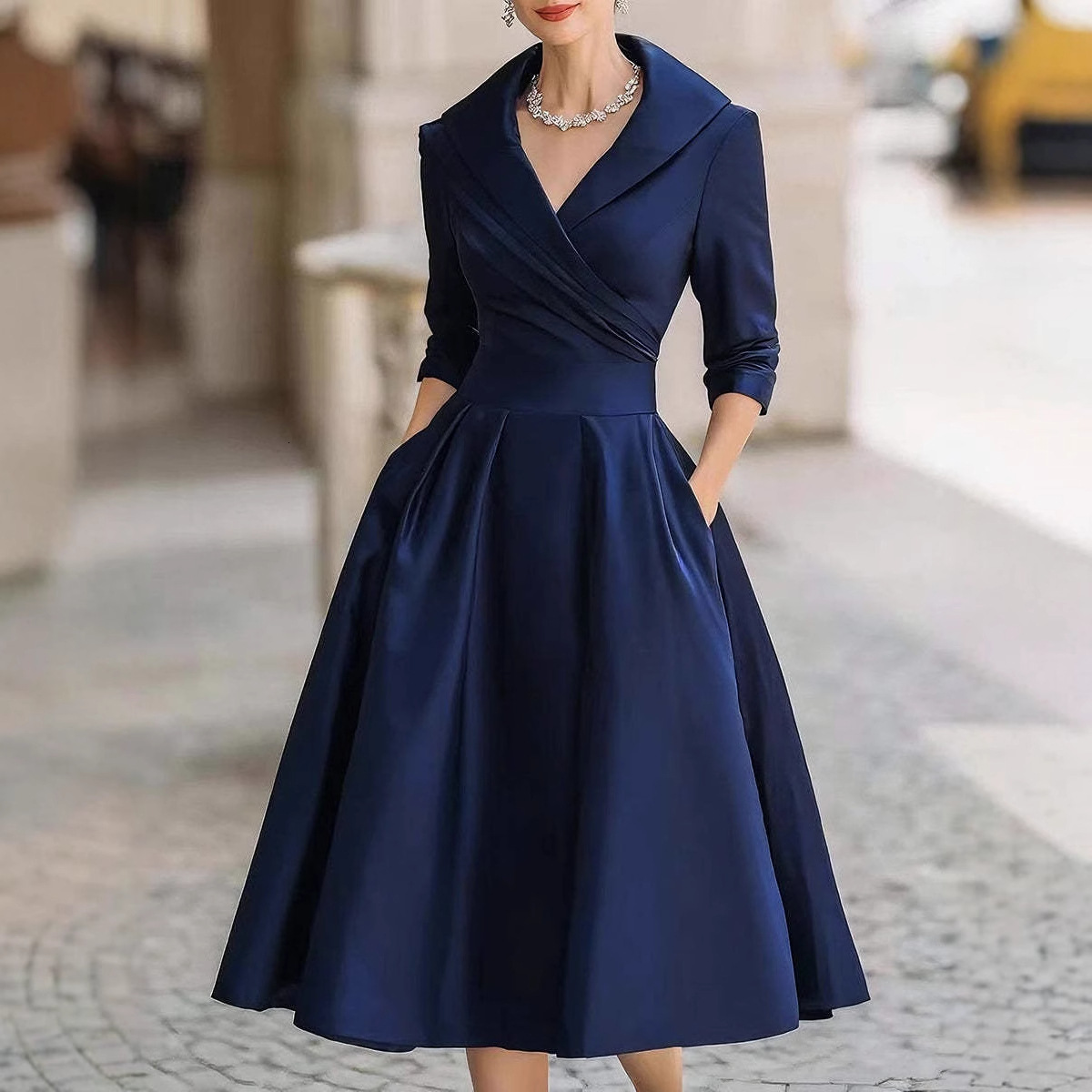 2025 Womens Fashion Elegant Formal SlimFit LongSleeve Dress 251128