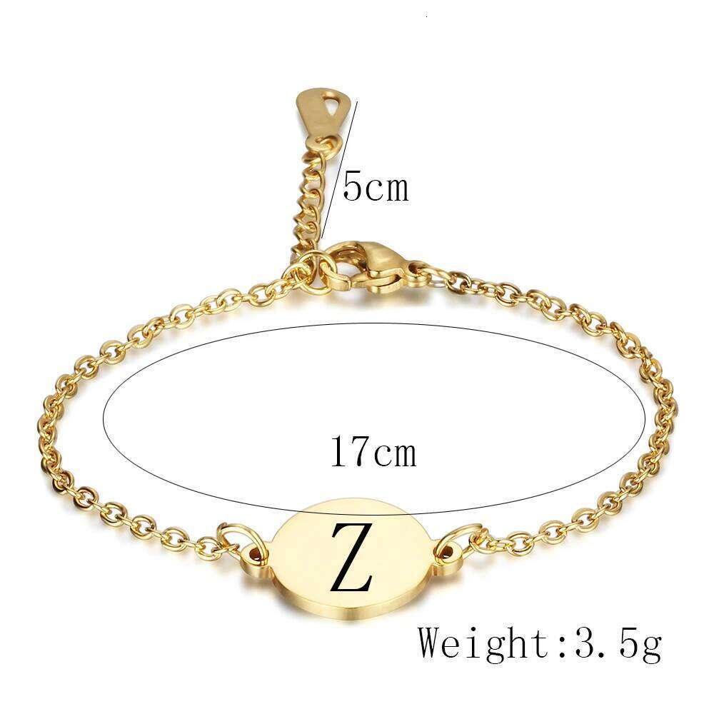 Customized Initial Letter Bracelets For Women Valentine Gift Gold Color Stainless Steel Chain Jewelry Pulseras Mujer Adjustable Z260225