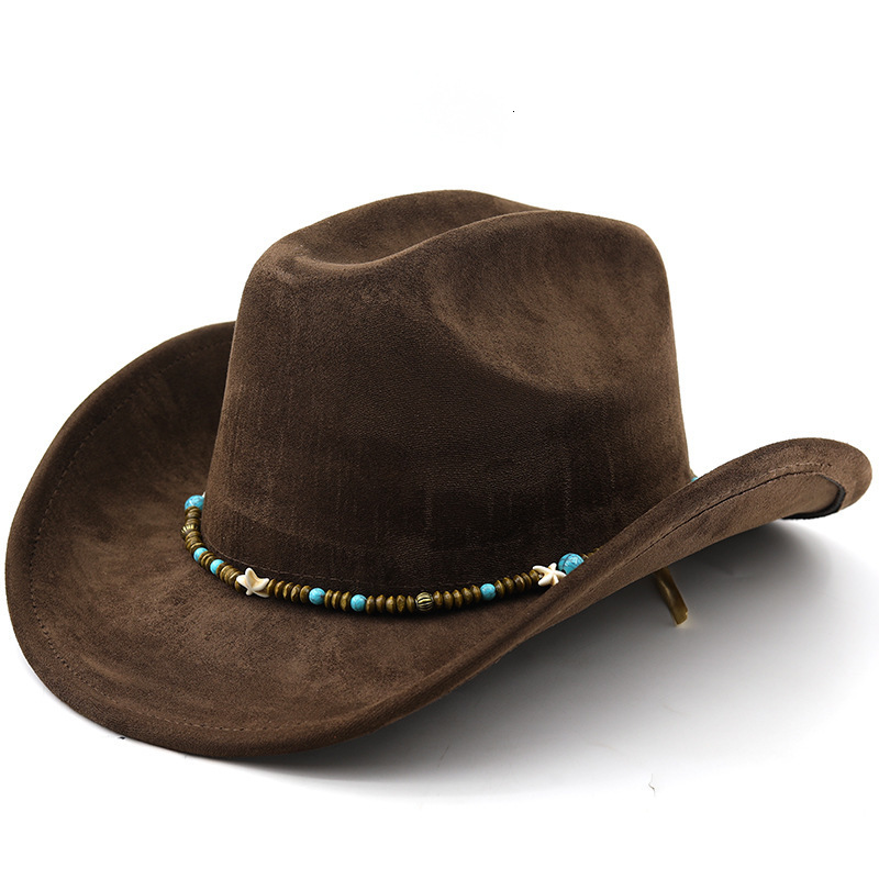 Classic Suede Large Brim Western Cowboy Fedora Hat Men And Women Cowboy Hat Fashion Travel Party Hat Sombrero Vaquero 250829