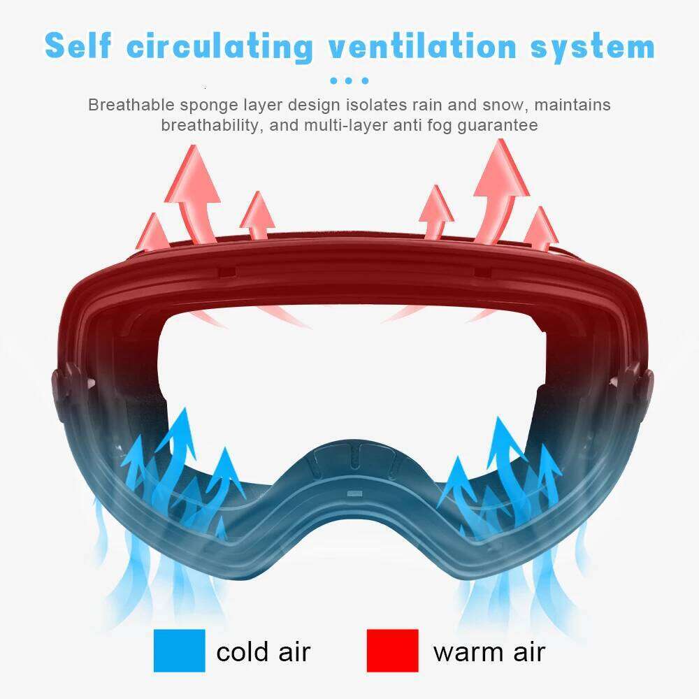 X-TIGER Ski Men Women Snowboard TPU UV400 Double Layers Lens Anti-Fog Snow Goggles Winter Mountaineering Glasses Z260225