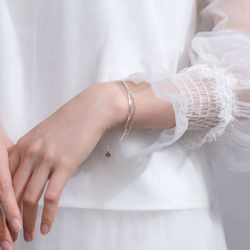 Modian Minimalism Banboo for Women Genuine 925 Sterling Silver Link Chain Bracelet Fashion Plant Fine Jewelry Z260225