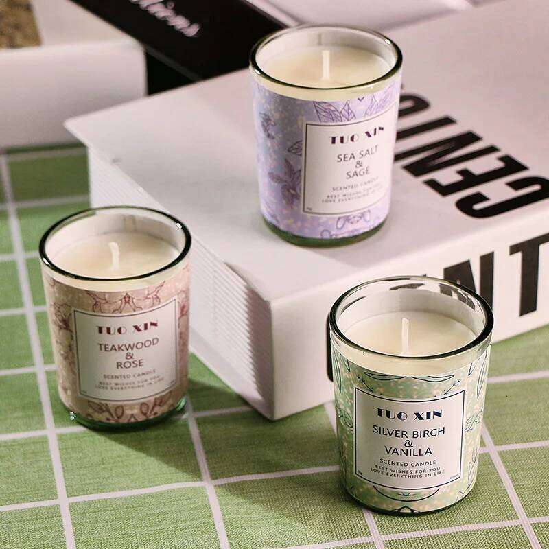 Aromatherapy Premium Gift Box Scented Candles Glass Handmade Soy Wax Smokeless For Home Decoration Candle Valentines Day W260226