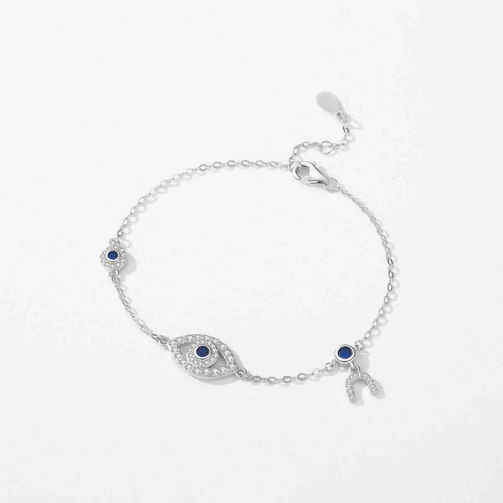 MODIAN 925 Sterling Silver Blue Eyes Magnet Bracelet Delicate Adjustable Link Chain For Women Birthday Christmas Jewelry Gift Z260225