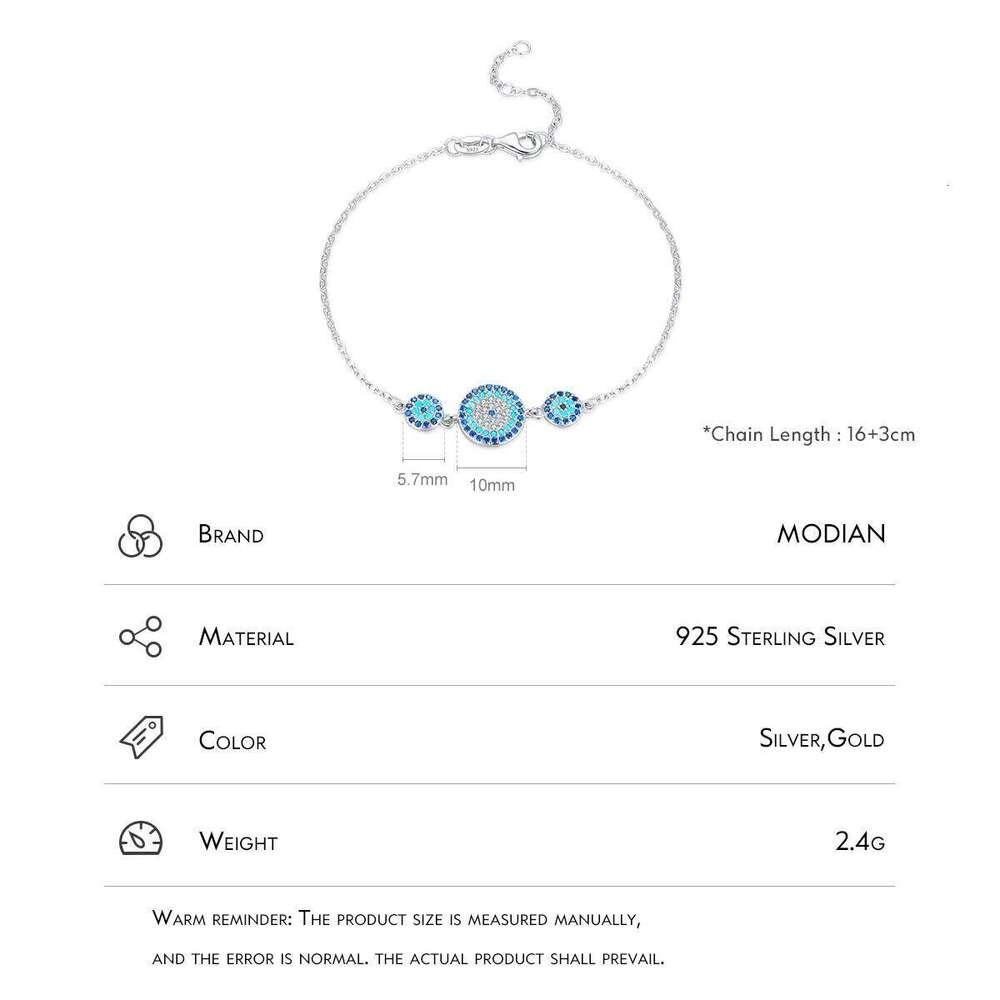 MODIAN Brand New 925 Sterling Silver Luxury Style Vintage Turquoise Charm Adjustable Link Chain Bracelet For Women Fine Jewelry Z260225