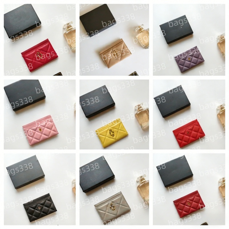 Designer wallet card holder luxury grained smooth genuine caviar women leather credit fashion casual shopping purses slots carte pocket quality classic passport