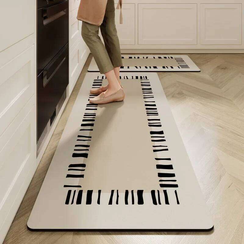 VIKAMA 1/2PC Simple Kitchen Diatoma-Mud Floor Mat Wabi-Sabi Long Bathroom Absorbent Non-Slip Easy Care Carpet Home Decor W260226