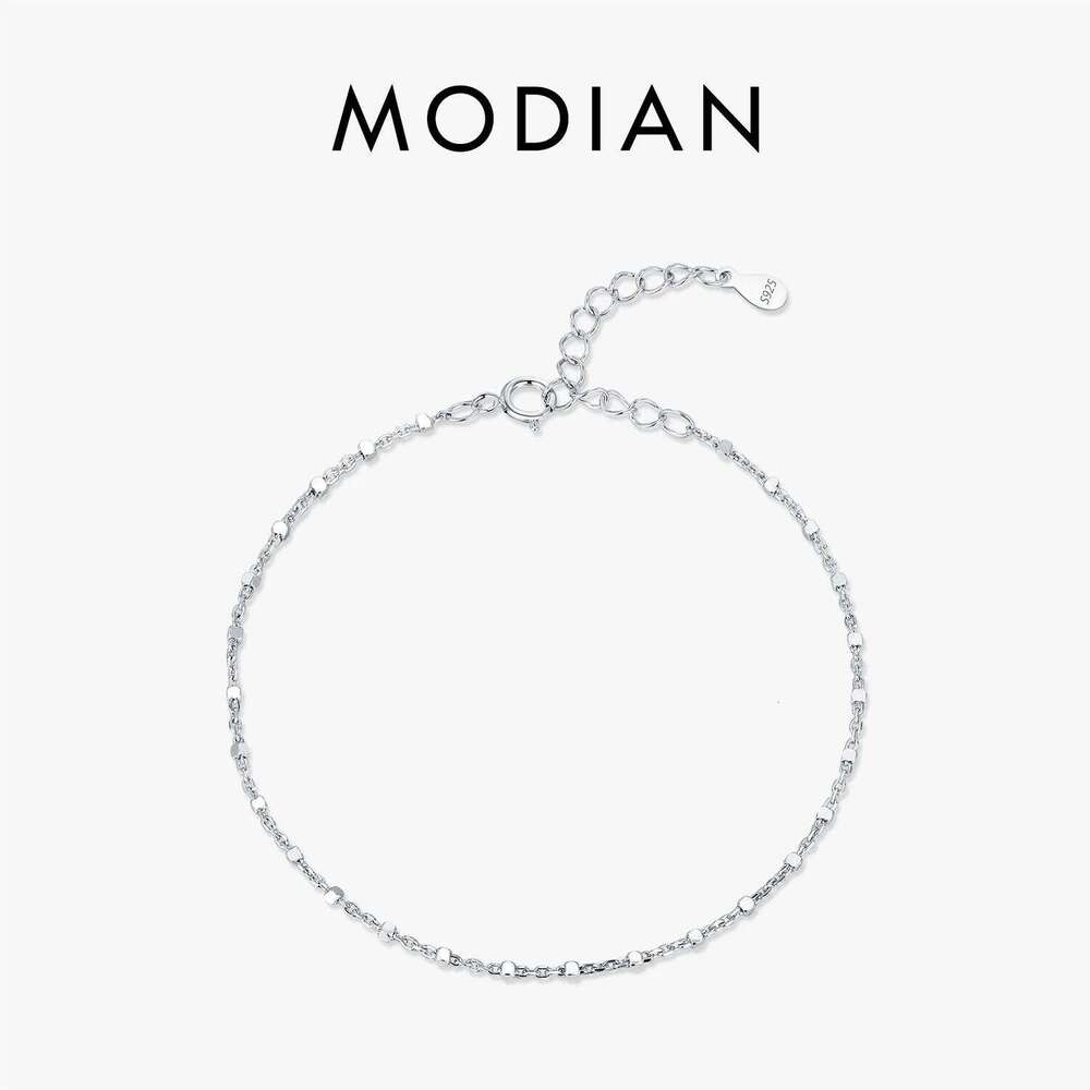 MODIAN 925 Sterling Silver Fashion Simple Geometric Beads Link Chain Charm Bracelets For Women Daily Office Fine Jewelry Z260225