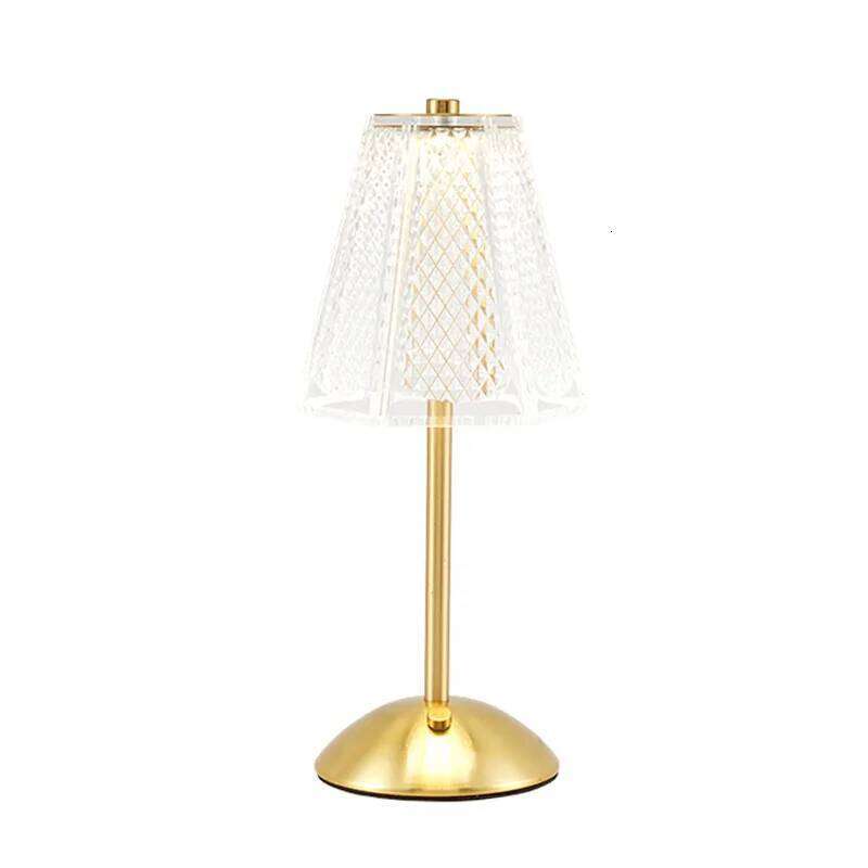 Crystal Diamond Table Lamps Retro Led Bar Desk Lamp USB Rechargeable Eye Protection Night Light for Bedroom Hotel Office H260225
