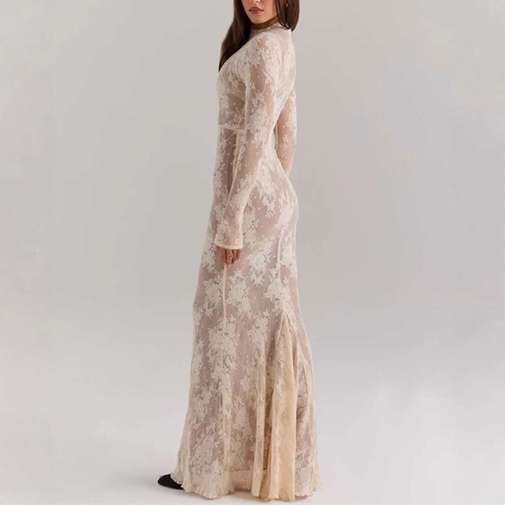 2026 autumn and winter European and American fashion brand elegant floral lace slim fish tail long skirt suitable for women