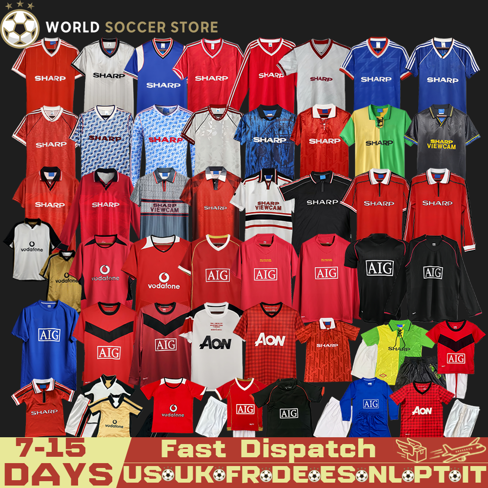 Manchessterr Unitedds Retro Football Jerseys Soccer Jerseys Classic Football Shirts Tops Kits Vintage Men Kids GIGGS ROONEY SCHOLES CANTONA BECKHAM RONALDO KEANE