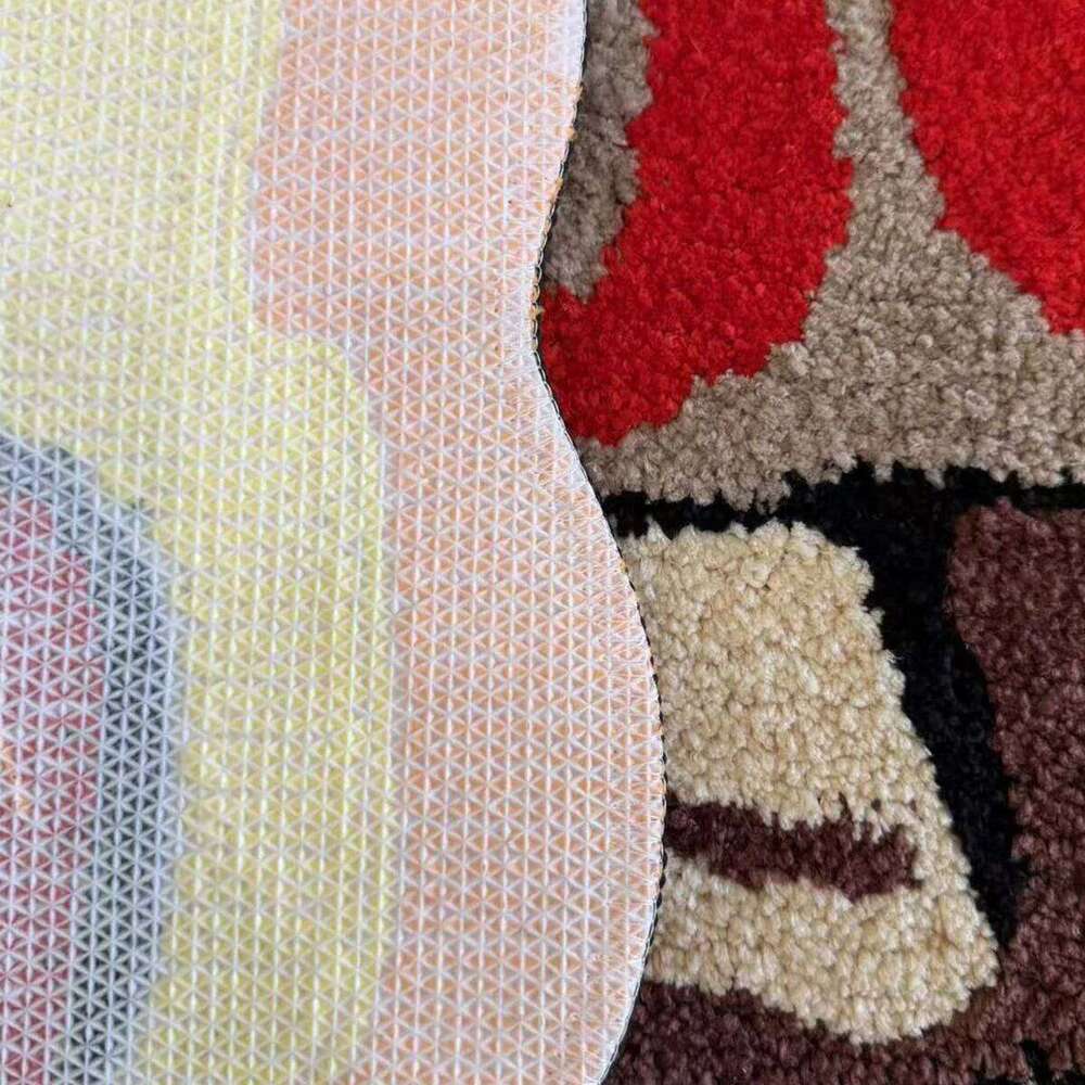 Novelty Burning Matchstick Rug Funny "RUG" Letter Tufted Carpet Non-Slip Doormat for Bedroom Living Room Home Decor Creative W260226