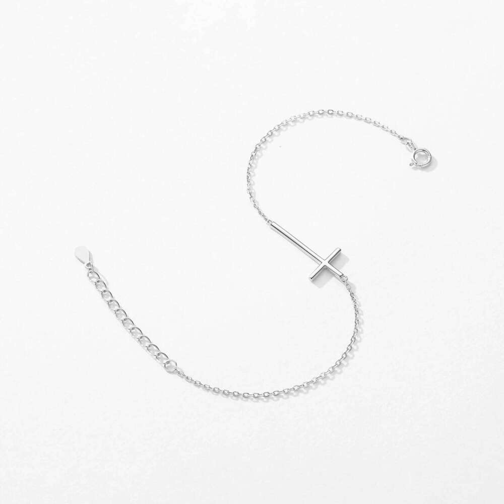 Modian 100% 925 Sterling Silver Classic Simple Cross Religious Adjustable Bracelets Chain For Women Fine Jewelry Accessories Z260225