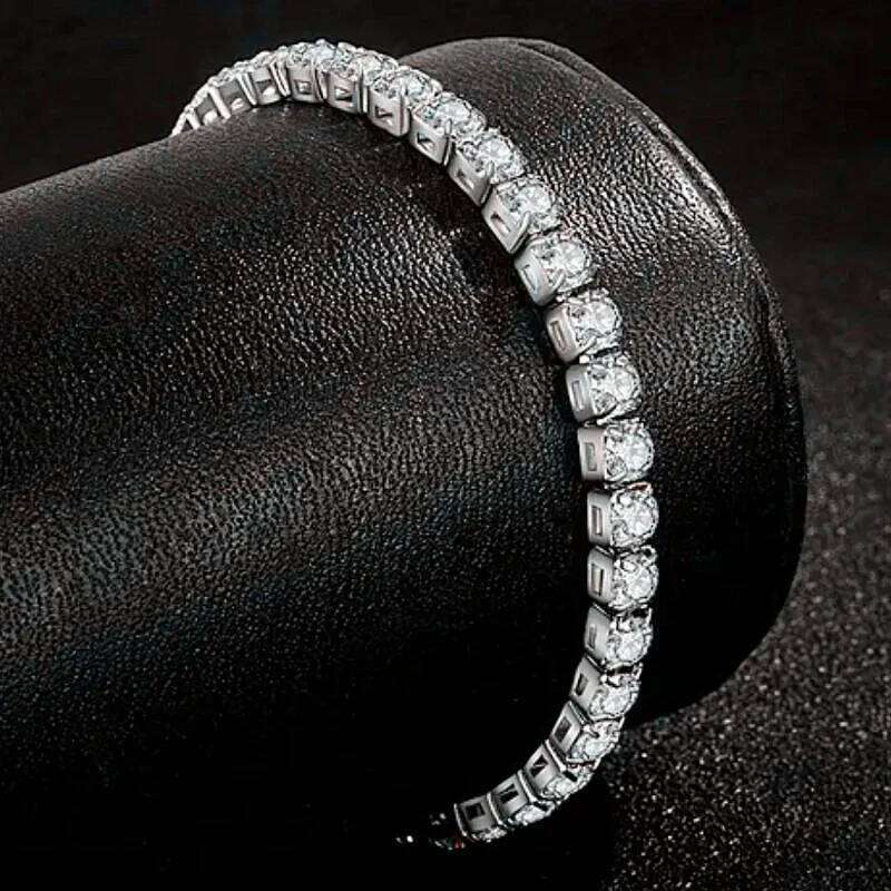 Luxury Hiphop Iced Out 4mm Cubic Zirconia Crystal Tennis Bracelets For Women Men Gold Silver Color Bracelet Chain Jewelry Z260225