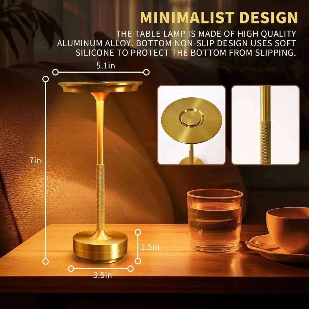 Wierless Simple LED Desk restaurant Bar Table Dimming Atmosphere Retro Portable Charging Touch USB Read Lamp H2602251