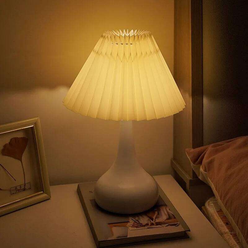 Nordic Retro Bedroom Bedside Dormitory Study Night Light Luxury American Desk Lamp Cream Style Creative Gift H260225