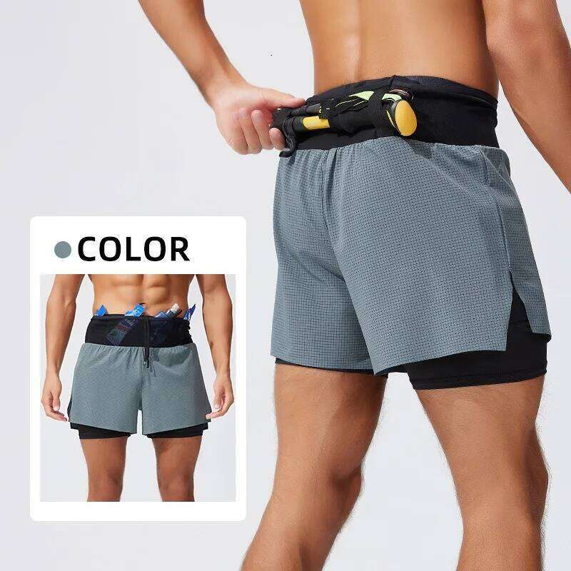 Men's Summer 2-in-1 Double Layer Shorts For Trail Running Marathon Fitness Basket Outdoor Hiking H260226