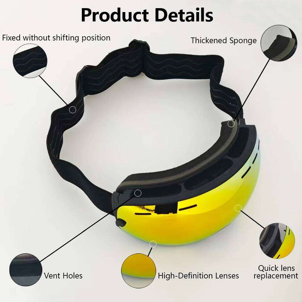 Adult Breathable Dustproof Ski Goggles High-Definition Lenses, Windproof Sandproof Fashion Unisex Gear Winter Skiing Snowboard Z260225