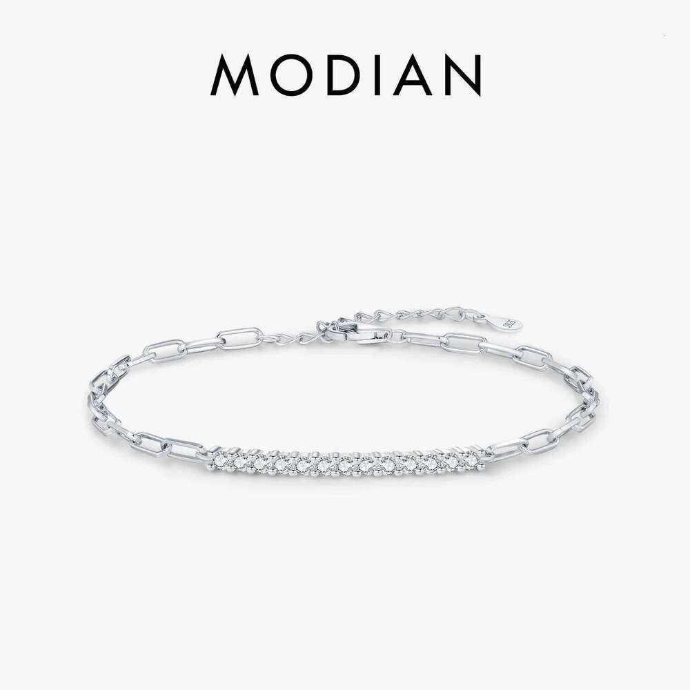 MODIAN Sparkling D Color Moissanite Bracelet 925 Sterling Silver Lock Stackable Trendy Bracelets For Women Jewelry With Gift Box Z260225