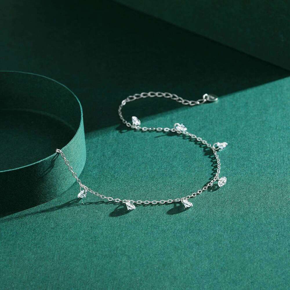Modian Charm Real 925 Sterling Ten Hearts Clear CZ Fashion Chain Bracelet For Women Girls Wedding Fine Silver Jewelry Z260225