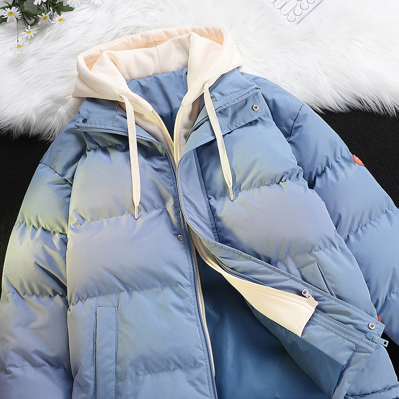 Couple Style Layered Design Cotton Padded Jackets, Winter Outdoor Mountain Sports Loose Thickened Solid Color Casual Warm Men's Parkas