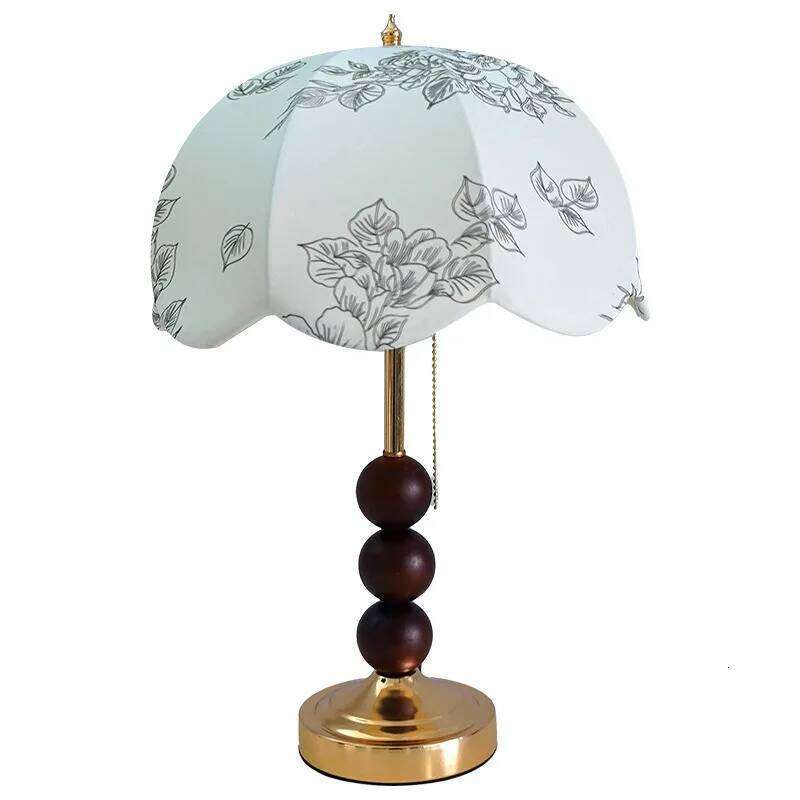 Nordic Retro French Pastoral Princess Fabric Bud Bedroom Bedside Decorative Table Lamp Light Luxury High-end Gift H260225