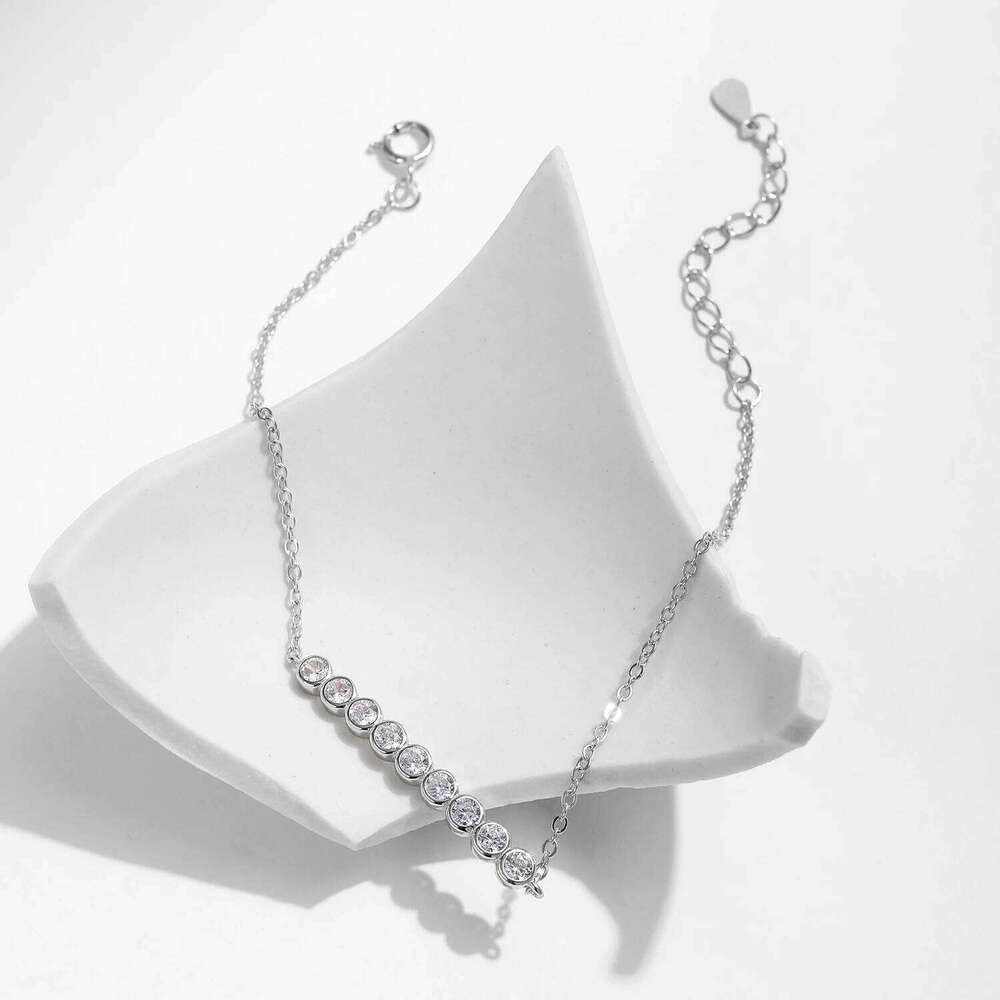 MODIAN D Color Moissanite 925 Sterling Silver Simple Bracelet Round Lab Diamond Chain Link Jewelry For Women Luxury Wedding Gift Z260225