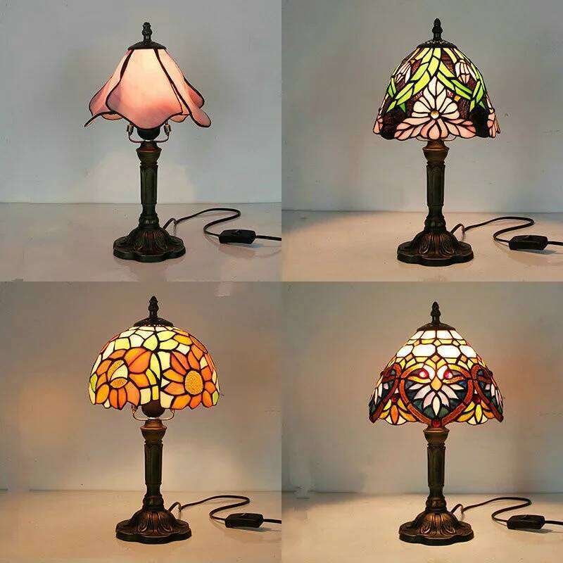 American Stained Lamps Turkish Mosaic E27 Base Glass Lampsahde Bedroom Bedside Vintage Table Lamp 110v 220v H260225