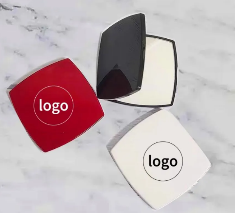 Mirror Double Facettes Double Mirror Makeup Mirror With dusk bag Compact Mirrors Makeup Tools