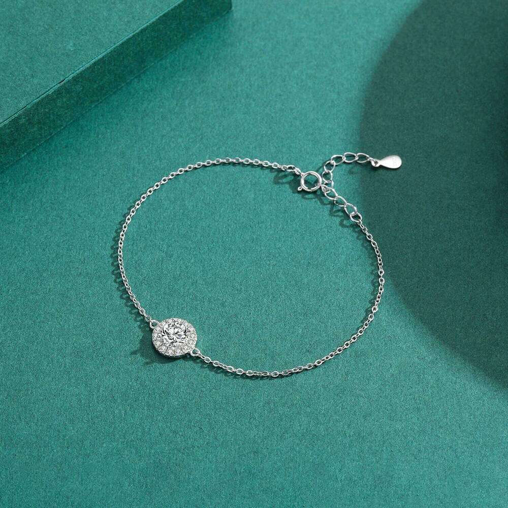 MODIAN Pure 925 Sterling Silver Luxury 1.0Ct Sparkling Clear CZ Link Chain Charm Bracelet For Women Wedding Engagement Jewelry Z260225