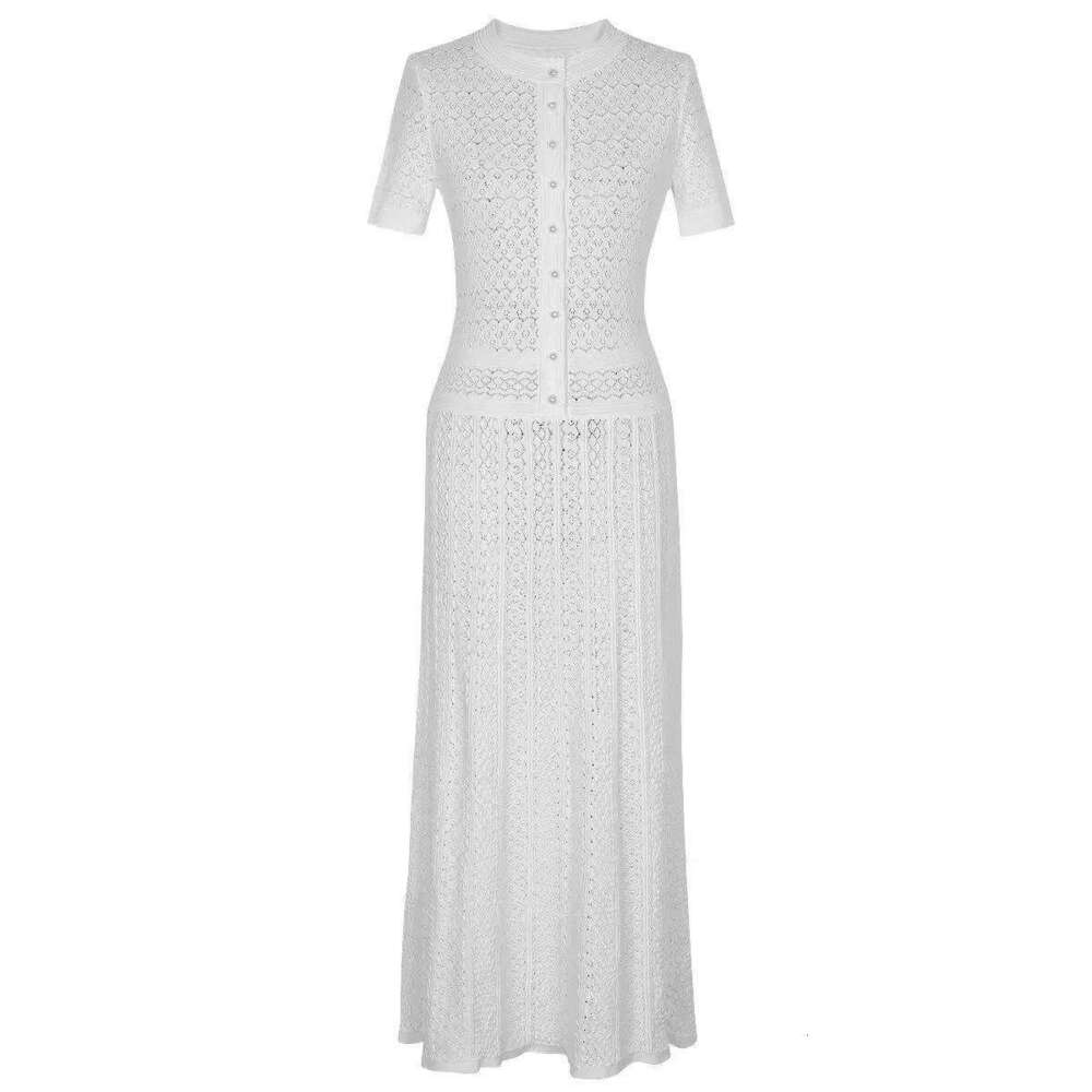 Designer For Woman 2026 Sleeveless Single-Breasted Knitted Maxi Women Elegant O-Neck Bodycon Long Summer Lady Party Robes Sandro Dress Bcf Mdng260320