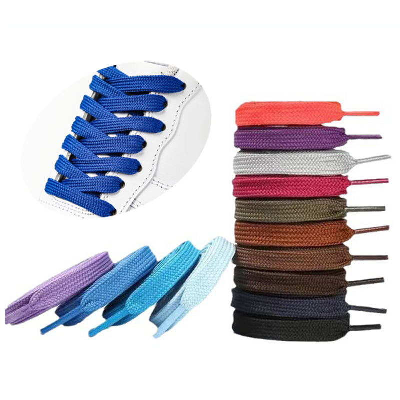 1cm Shoe lace double-layer thick flat hollow colored polyester shoelaces suitable board canvas sports shoes clothing straps