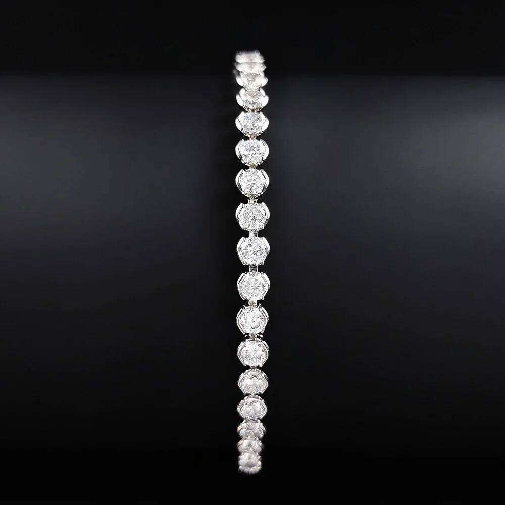 New Arrival 4mm Luxury Round Silver Color on Hand Bracelet Bangle for Women Anniversary Gift Jewelry Bulk Sell Moonso S5773 Z260225