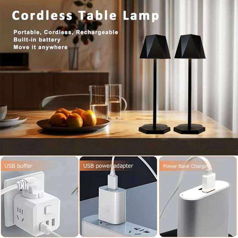 LED Wireless Charging Touch Table Lamp with 3 Color Stepless Dimming for Study and Creative Atmosphere Lighting at the Bedside H260225