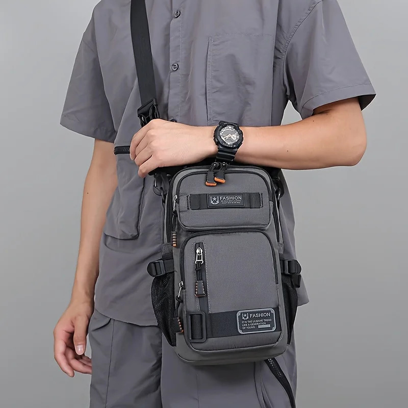 Mens Chest Bag Multifunctional Molle Waist Pack Travel Lightweight Handbag Outdoor Hiking Cycling Crossbody Bag Large Rig Pouch 260305