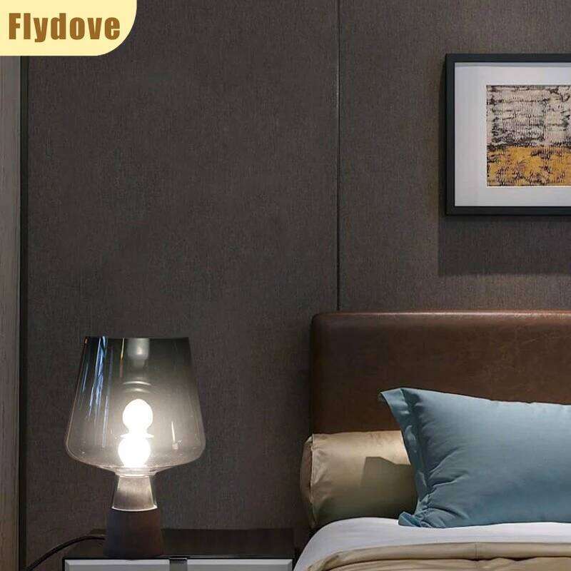 Nordic Creative Cement Base LED Glass Desk Lamp Rural Bedroom Bedside Home Decoration E27 Modern Minimalist Lighting Fixtures H260225
