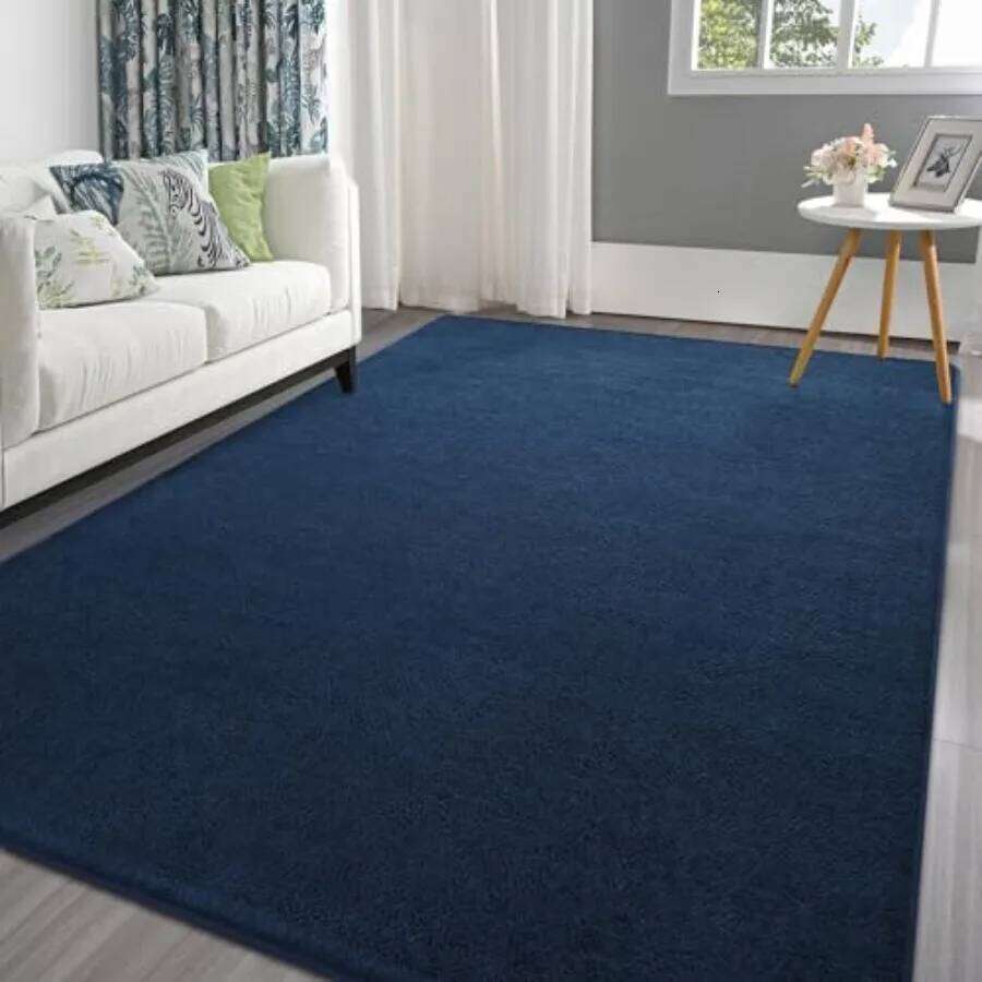 Area Rugs for Bedroom Living Room 6x9 Navy Blue Thickened Memory-Foam Indoor Carpets Modern Aesthetic Minimalist Super Soft Com W260226