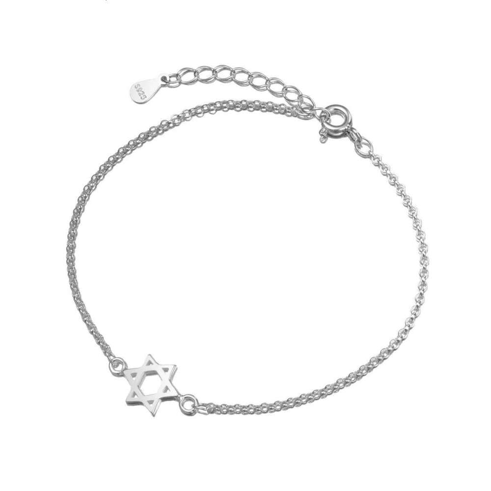 Modian Fashion Real 100% Sterling Hexagram and Star Simple Chain Bracelet Female Silver 925 Fine Jewelry Accessories Z260225
